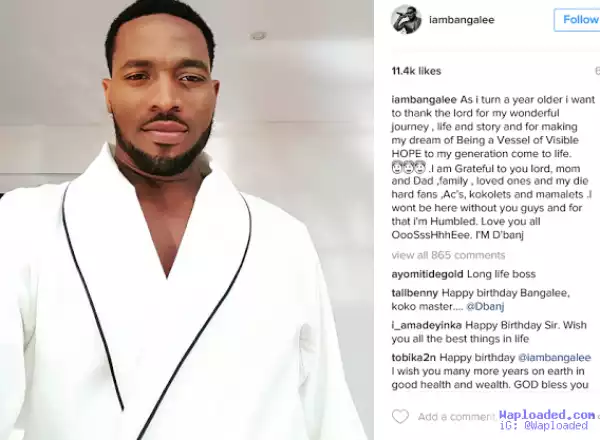Dbanj celebrates with words of thanks as he turns a year older